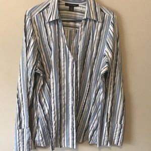 V Neck Button Down Shirt